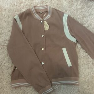 Chic Women's Brown Bomber Jacket